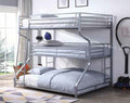 Acme 37790 Caius II silver finish metal triple bunk bed set Twin / full / queen