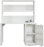 Acme 37887 2 pc Williston Forge cargo container style white finish metal kids student desk and hutch set