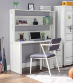 Acme 37887 2 pc Williston Forge cargo container style white finish metal kids student desk and hutch set