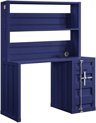 Acme 37907 2 pc  Williston Forge cargo container style blue finish metal kids student desk and hutch set
