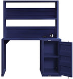 Acme 37907 2 pc  Williston Forge cargo container style blue finish metal kids student desk and hutch set
