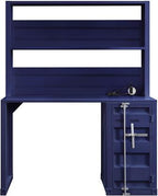 Acme 37907 2 pc  Williston Forge cargo container style blue finish metal kids student desk and hutch set