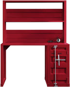 Acme 37917 2 pc  Williston Forge cargo container style red finish metal kids student desk and hutch set