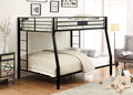 Acme 38005 Harriet bee donnan limbra ii black sand finish metal frame full over queen bunk bed set
