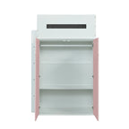 Acme 38040 Mack & Milo abinash nerice white / pink finish wood loft bunk bed set desk drawers armoire