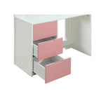 Acme 38040 Mack & Milo abinash nerice white / pink finish wood loft bunk bed set desk drawers armoire