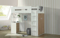 Acme 38055 Mack & Milo abinash nerice white / oak finish wood loft bunk bed set desk drawers armoire