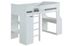 Acme 38060 Harriet bee fallinerlia ragna white finish wood twin loft bed with desk and drawers