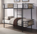Acme 38130 Harriet bee donnan deliz gunmetal finish metal frame twin over twin bunk bed set