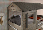 Acme 38140 Zoomie kids mila darlene cottage weathered rustic grey finish wood twin over twin bunk bed