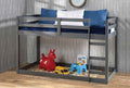 Acme 38180 Harriet bee kohen gaston gray finish wood twin loft bed with lower play area