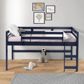 Acme 38260 Harriet bee rohan navy blue finish wood playhouse style twin loft bed