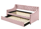 Acme 39380 Alcott hill armijo Lianna pink velvet fabric day bed with pull out trundle