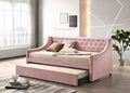 Acme 39380 Alcott hill armijo Lianna pink velvet fabric day bed with pull out trundle