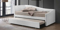 Acme 39400 Latitude run maywood jedda white faux leather day bed with pull out trundle