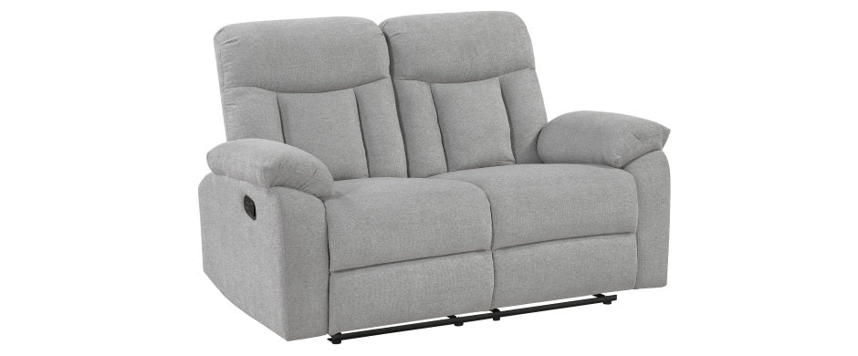 Homelegance Newark 2-Piece Light Grey Fabric Recliner Sofa & Love Seat Set – 8440GRY-SL