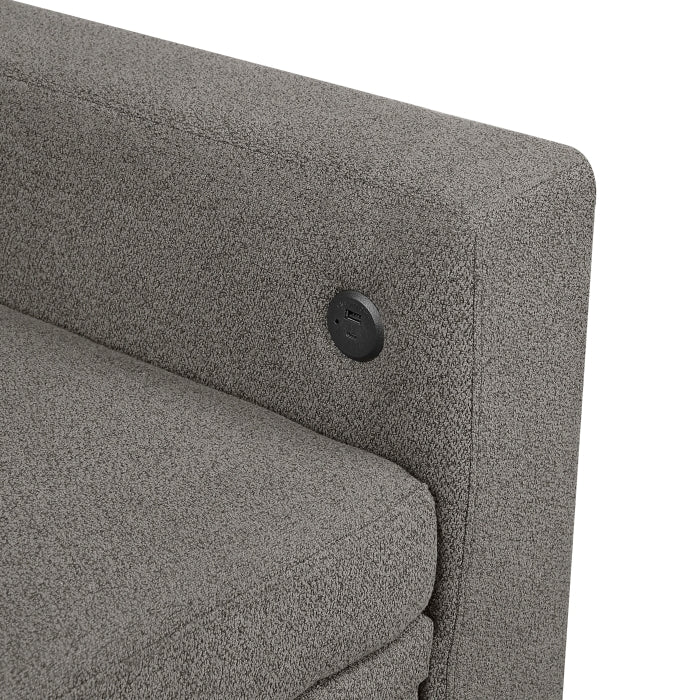 Homelegance 9705DB-42AVC 3 pc Morian dark brown boucle fabric double chaise sectional sofa storage chaises storage arms and pop up sleep area