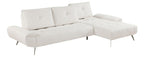 Homelegance 8400BEG-22LRC 2 pc Pleasure beige chenille fabric sectional sofa set adjustable back rests