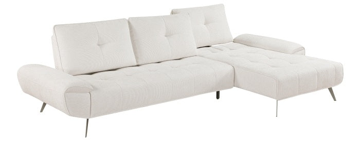 Homelegance 8400BEG-22LRC 2 pc Pleasure beige chenille fabric sectional sofa set adjustable back rests