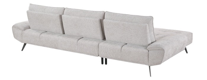 Homelegance 8400LTG-2LC2R 2 pc Pleasure light grey chenille fabric sectional sofa set adjustable back rests
