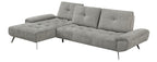 Homelegance 8400DVG-2LC2R 2 pc Pleasure dove grey chenille fabric sectional sofa set adjustable back rests