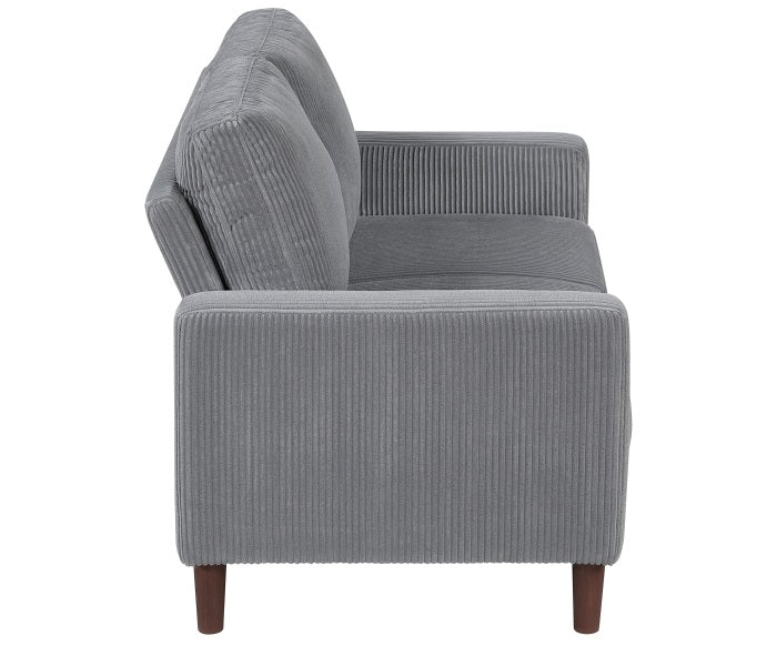 Hollarman Dark Gray Corduroy Sofa & Love Seat Set – 9520GRY-SL