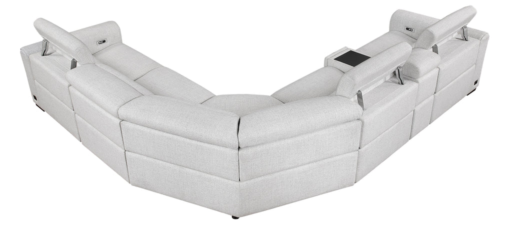 McPherson Cloud Chenille 6-Pc Modular Power Reclining Sectional with Power Headrest – 9455CLD-6LRRRPWH