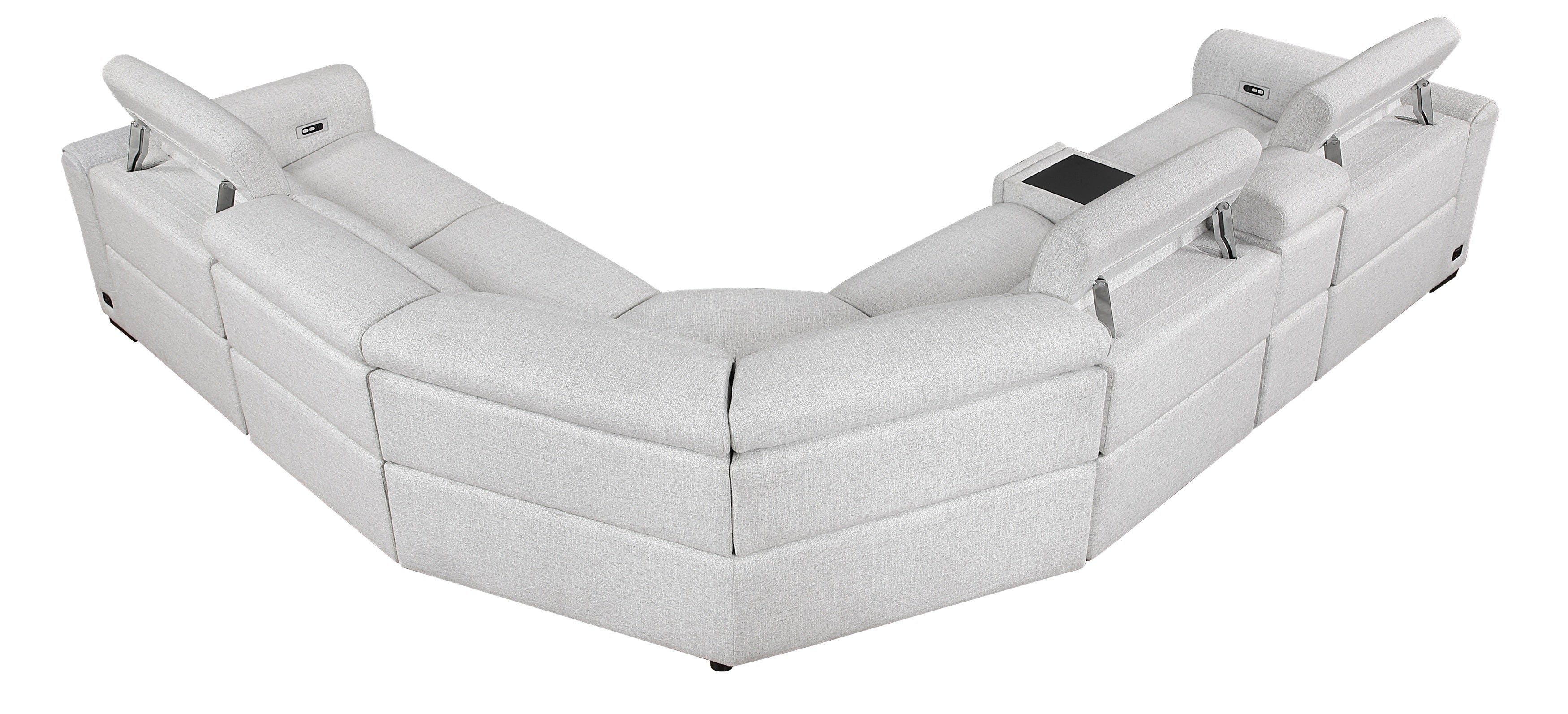 McPherson Cloud Chenille 6-Pc Modular Power Reclining Sectional with Power Headrest – 9455CLD-6LRRRPWH
