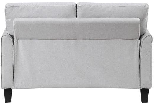 Homelegance 9519GRY-2PC 2 pc Aliana light grey textured fabric sofa and love seat set with flared arms