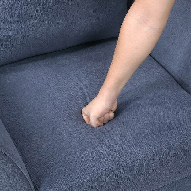 Homelegance Aliana Blue Textured Fabric Sofa and Love Seat Set with Flared Arms – 9519BUE-2PC