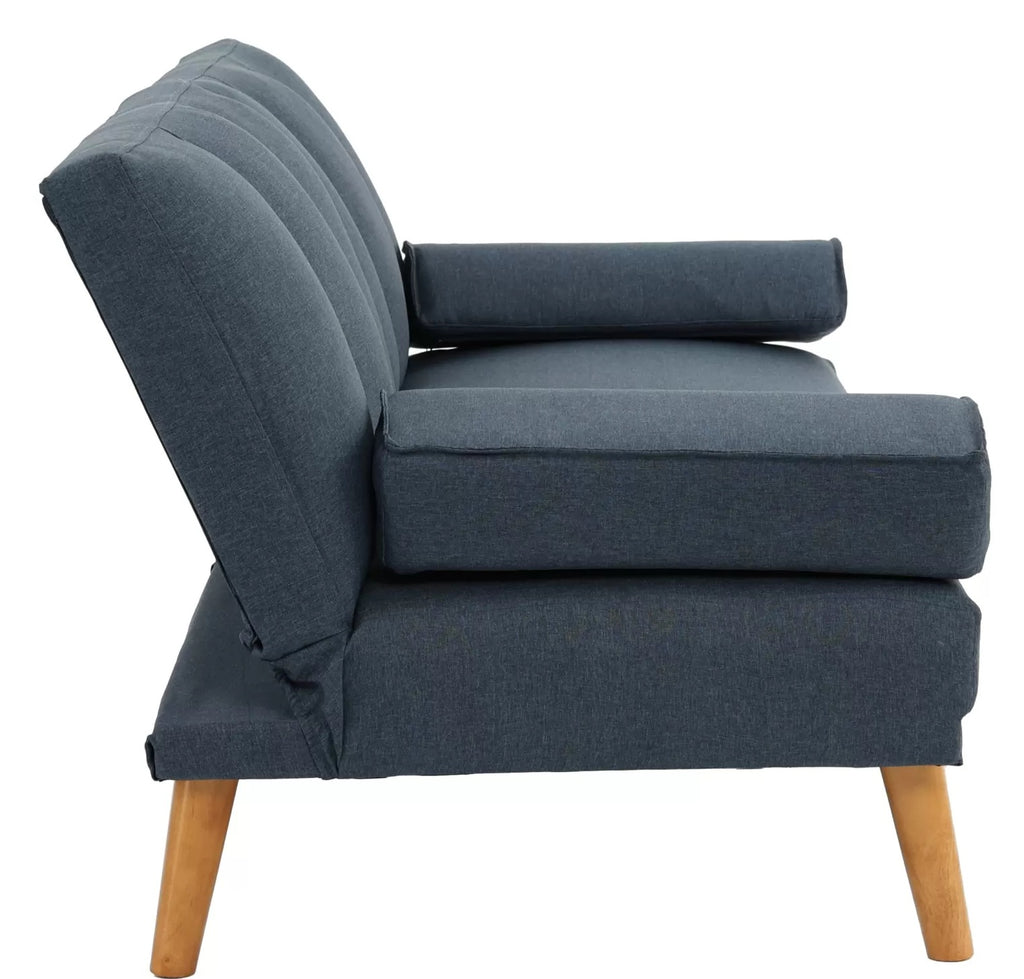 Poundex F8517-18 2 pc navy polyfiber sofa futon and chaise sectional AJ homes studio lakeview winston porter kasen