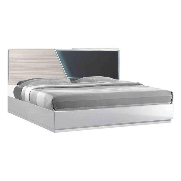 Best Master Manchester 4 pc manchester zebra gray lacquer finish wood modern style queen bed set
