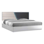 Best Master Manchester 4 pc manchester zebra gray lacquer finish wood modern style queen bed set