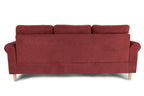 Poundex F6449 2 pc leta paprika red velvet fabric apartment size sectional sofa reversible chaise