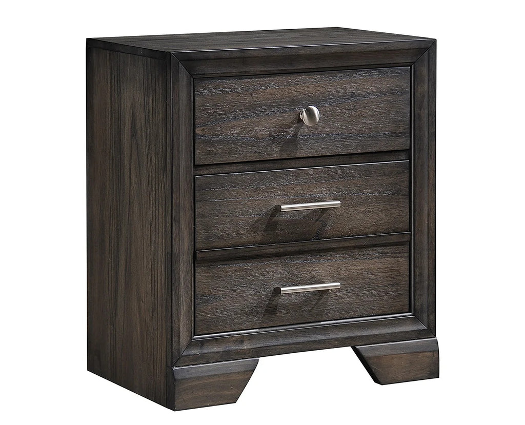 B6580 4 pc A & J Homes studio jaymes grey finish wood bedroom set with drawers in footboard