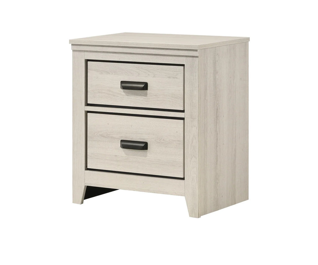 B6810 4 pc Carter reclaimed cream white weathered finish wood queen bedroom set