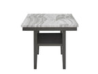 30066-2-7PC 7 pc Selena grey finish wood grey faux marble top modern dining table set