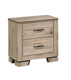 B831-4PC 4 pc Elijah light oak wood grain finish wood LED accent lighting queen bedroom set