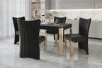 40-2034-5PC 5 pc Empire black finish wood 72" dining table set modern style gold finish legs