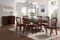 40-2541-7PC 7 pc Bixby espresso cherry finish wood 60" oval dining table set fabric upholstered seats