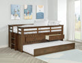 Coaster 400716T Carlsbad medium brown finish wood twin captains beds with trundle and storage drawers