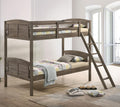 Coaster 400808 Harriet bee miles flynn weathered brown finish wood twin over twin convertible bunk bed set