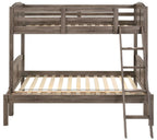 Coaster 400809 Harriet bee miles flynn weathered brown finish wood twin over full convertible bunk bed set