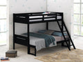 Coaster 405052BLK Harriet bee miles black finish wood twin over full convertible bunk bed set