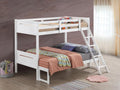 Coaster 405052WHT Harriet bee miles white finish wood twin over full convertible bunk bed set