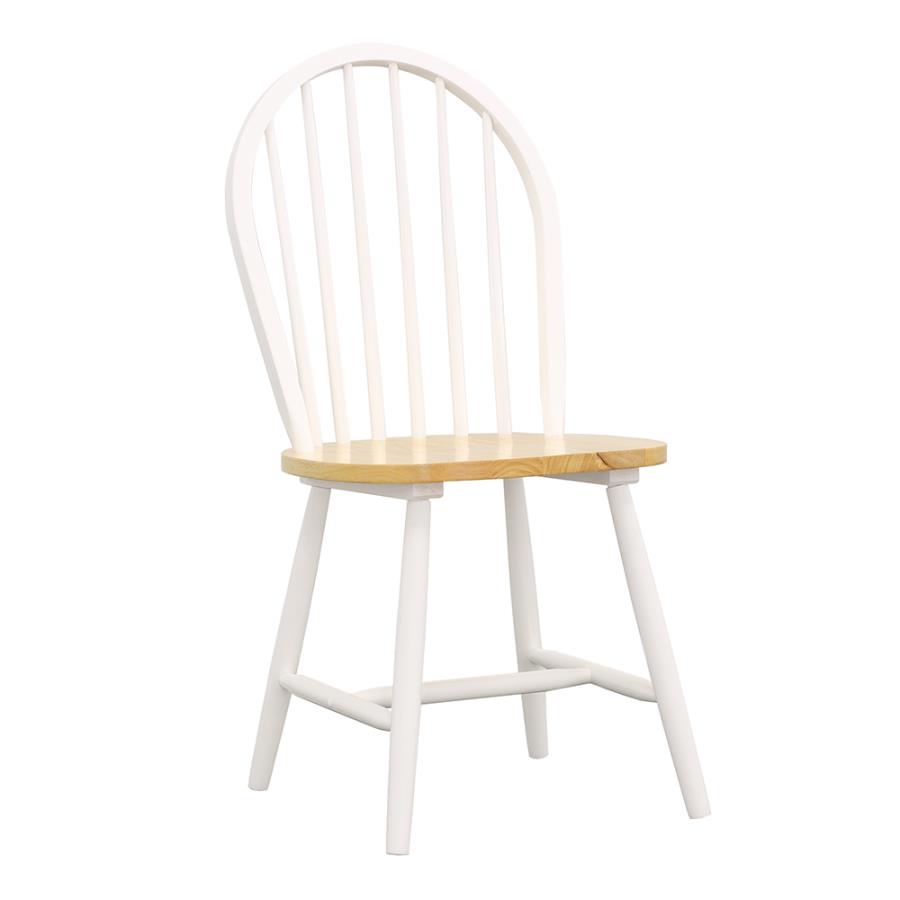 Coaster 4129 Set of 4 August grove fleury hesperia natural and white finish wood casual country style dining chairs