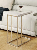 Asia Direct 4284 Orren ellis popi  24" H white wood top and chrome metal frame slide under snack side table