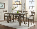 VH-4300-5PC 5 pc Gracie oaks hillcrest brown and grey wirebrush finish wood counter height dining table set