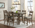 VH-4300-7PC 7 pc Gracie oaks hillcrest brown and grey wirebrush finish wood counter height dining table set