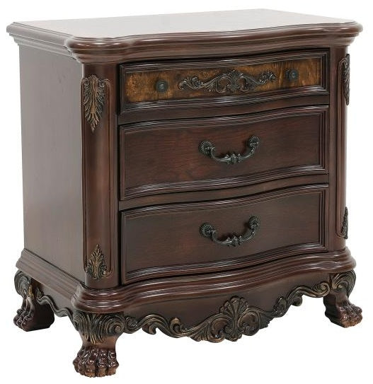 Homelegance 2243SL-4PC 4 pc deryn park ii cherry finish wood carved accents bedroom set
